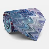 Blue Violet Teal White Marbling Abstraction Krawatte (Gerollt)