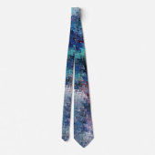 Blue Violet Teal White Marbling Abstraction Krawatte (Rückseite)