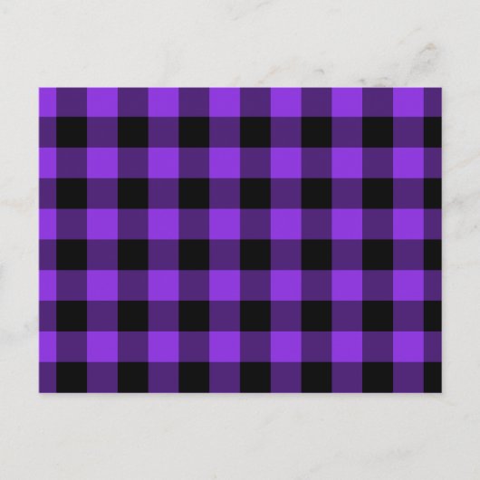 Blue Violet und Black Gingham Postkarte (Vorderseite)