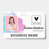 Blue Violet Wasserfarbe Fügen Sie Ihrem Logo-Mitar Ausweis (Front)