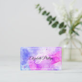 Blue Violet Watercolor Monogram Letter Profession Visitenkarte (Stehend Vorderseite)