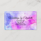 Blue Violet Watercolor Monogram Letter Profession Visitenkarte (Rückseite)