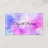 Blue Violet Watercolor Monogram Letter Profession Visitenkarte (Vorderseite)