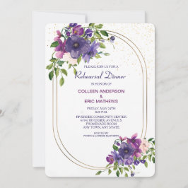 Blue Violet Wild Rose Hochzeit Probe Dinner Einladung