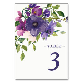 Blue Violet Wild Rose Hochzeit Tischnummer