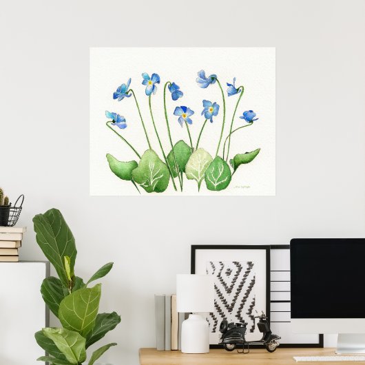 Blue Violets Poster Print (Heimbüro)
