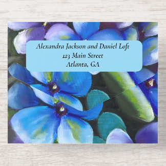 blue violets yaneyaart oil painting floral  All-in-One-Einladung