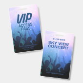 Blue VIP All Access Concept Abzeichen Ausweis (Vorder- & Rückseite)