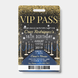 Blue VIP Pass Hollywood Red Carpet GeburtstagsAbze Ausweis