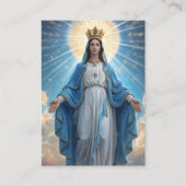 Blue VIrgin Mary Memorial Card Telefonnummerkarte (Vorderseite)