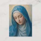 Blue VIrgin Mary Memorial Card Telefonnummerkarte (Vorderseite)