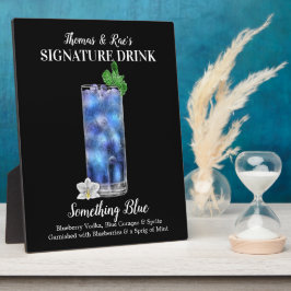 Blue Vodka Drink ・ PERSONALISIERTES Signature Drin Fotoplatte