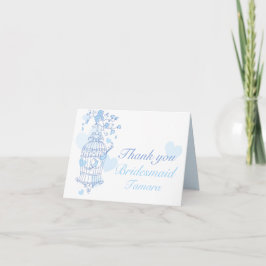 Blue Vogel Hochzeit Bridesmaid danke Karte