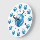 Blue Volleyball Atom mit Zahlen Große Uhr (Winkel)