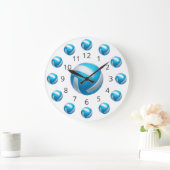 Blue Volleyball Atom mit Zahlen Große Uhr (Zuhause)