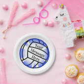 Blue Volleyball Custom Paper Party Pappteller (Party)