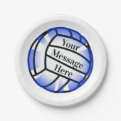 Blue Volleyball Custom Paper Party Pappteller (Vorderseite)