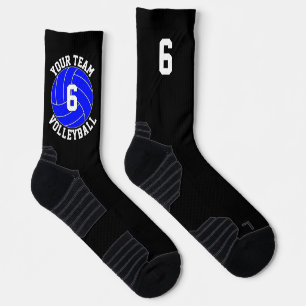 Blue Volleyball Custom Team Name & Player Nummer Socken