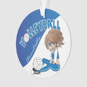 Blue Volleyball 🏐 Diva Girl Player Ornament (Vorderseite)