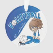 Blue Volleyball 🏐 Diva Girl Player Ornament (Vorderseite)