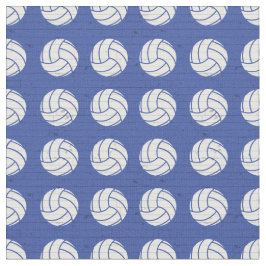 Blue Volleyball Holzfußboden Gemustert Stoff