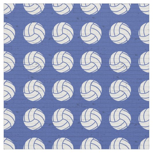 Blue Volleyball Holzfußboden Gemustert Stoff (Nahaufnahme)