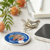 Blue Volleyball Player Photo Keepsake Schlüsselanhänger (Seite)