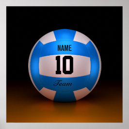 Blue Volleyball Poster