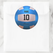 Blue Volleyball Runder Aufkleber (Tasche)