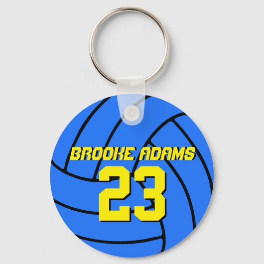 Blue Volleyball Sportteam Schlüsselanhänger (Vorderseite)