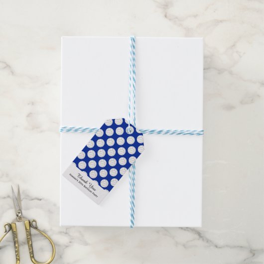 Blue Volleyball Thema Geburtstag Geschenkanhänger (Mit Garn)