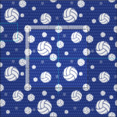 Blue Volleyball Zickzack Gemustert Stoff (Kachel)