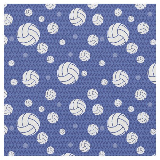 Blue Volleyball Zickzack Gemustert Stoff (Nahaufnahme)