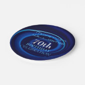 Blue Vortex 70. Geburtstagsfeierungsplatte Pappteller (Schrägansicht)