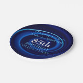 Blue Vortex 85. Geburtstagsfeierungsplatte Pappteller (Schrägansicht)