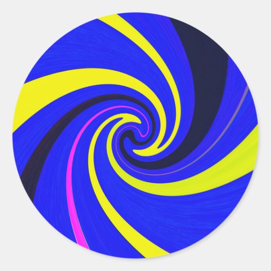 Blue-Vortex Runder Aufkleber (Vorderseite)