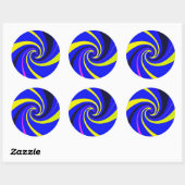 Blue-Vortex Runder Aufkleber (Blatt)