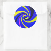 Blue-Vortex Runder Aufkleber (Tasche)