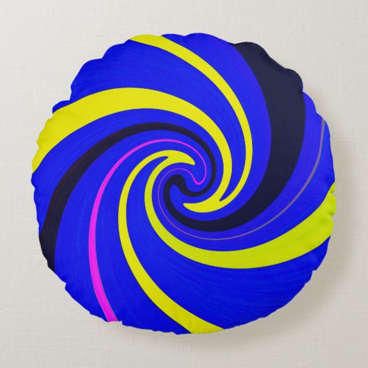 Blue-Vortex Rundes Kissen (Vorderseite)
