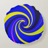 Blue-Vortex Rundes Kissen (Rückseite)
