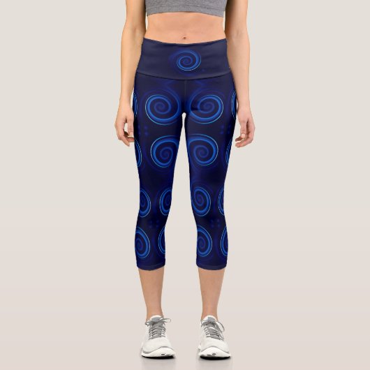 Blue Vortex Spiritual Chakra Yoga Leggings (Vorderseite)