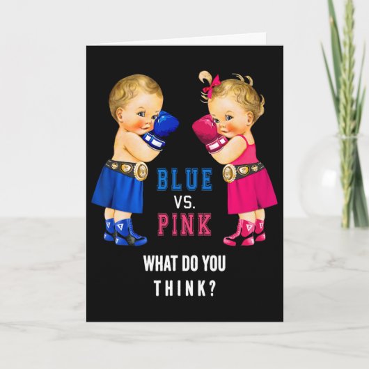 Blue Vs Pink Boxen Bies Geschlecht Enthüllung S Karte (Vorderseite)