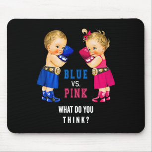 Blue Vs Pink Boxing Babies Gender Reveal s Mousepad