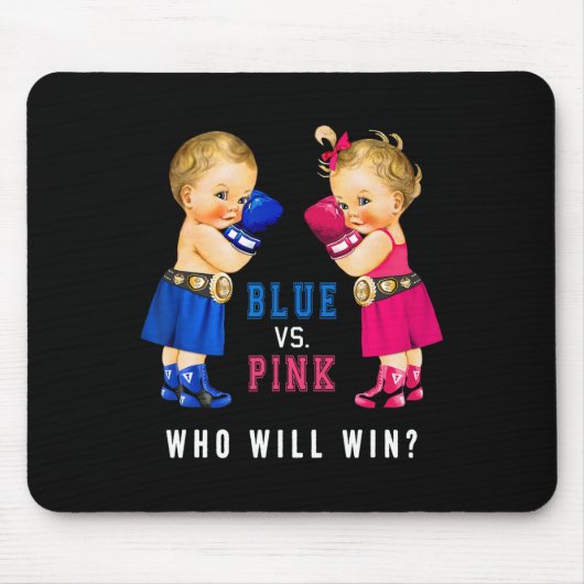 Blue Vs Pink Boxing Babys Geschlecht Party s Mousepad (Vorne)