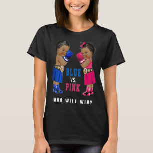 Blue vs Pink Ethnic Boxing Babies Gender Reveal s T-Shirt
