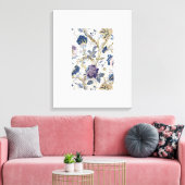 Blue W. Morris Muster Stretched Canvas Print Leinwanddruck (Insitu (Wohnzimmer))