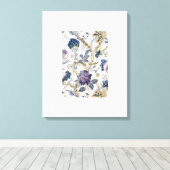 Blue W. Morris Muster Stretched Canvas Print Leinwanddruck (Insitu (Holzboden))
