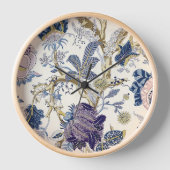 Blue W. Morris Pattern Wall Clock Uhr (Vorderseite)
