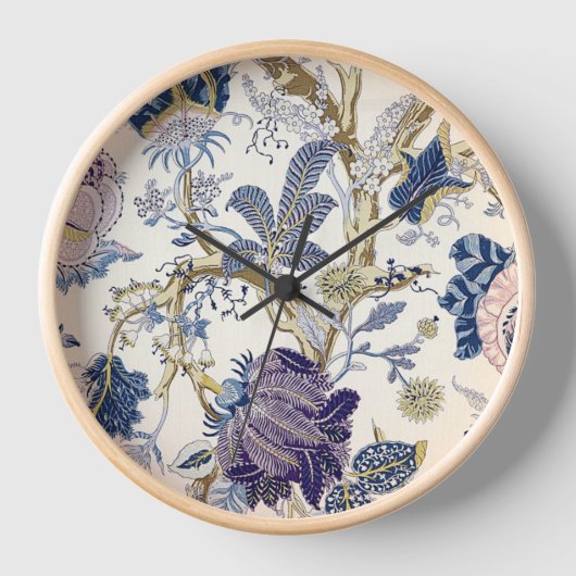 Blue W. Morris Pattern Wall Clock Uhr (Vorderseite)