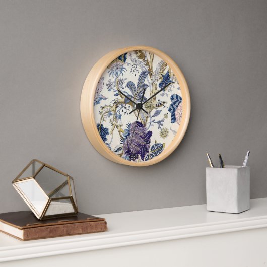Blue W. Morris Pattern Wall Clock Uhr (Büro)